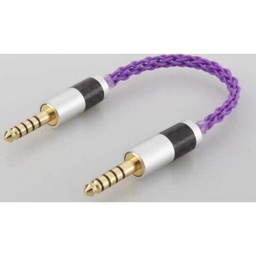 Audiocrast HIFI 4.4mm Balanced Male to 4.4mm Balanced Male Single Crystal Coppe Silver Plated Audio Adapter Cable 4.4mm to 4.4mm