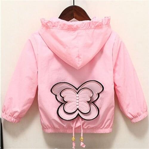 Children Coat 2021 Spring Summer Autumn Outerwear Girls Fashion Sweet Butterfly Thin Jacket