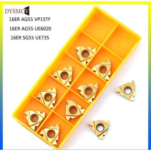 10pcs 10pcs 16ER AG55 VP15TF UE6020 US735 carb carbide inserts Thread Turning tool cutting tool Lathe Tools Milling cutter tool