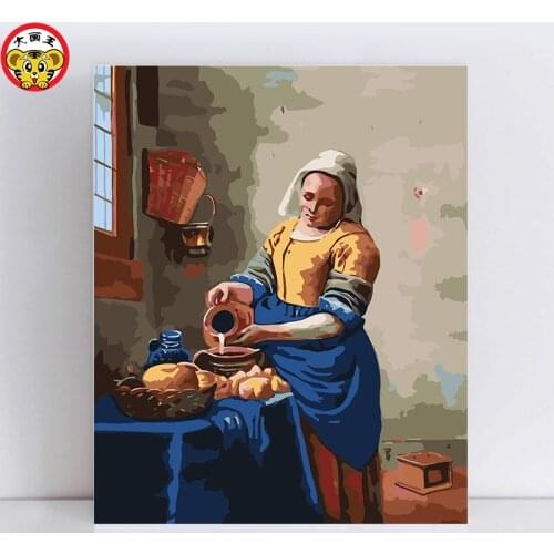 Painting by numbers art paint by number Women who come to milk paintings by numbers on canvas
