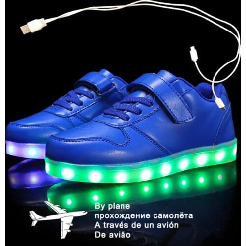 Size 25-37 USB Charging Basket Led Children Shoes With Light Up Kids Casual Boys&Girls Luminous Sneakers Glowing Shoe