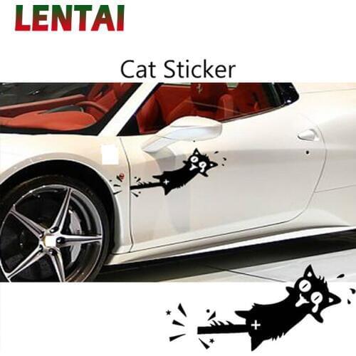 LENTAI 1PC Car Stickers 3D Cool cat styling Decal For Hyundai Solaris I30 creta IX25 Suzuki Swift SX4 Lada Vesta Granta Kalina