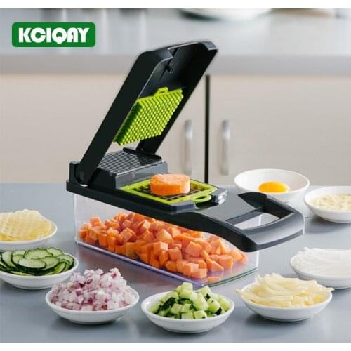 12 in 1 Mandoline Slicer Fruit Vegetable Cutter Slicer Shredder Cheese Grater Onion Chopper With Drain Basket For Salad Veggie