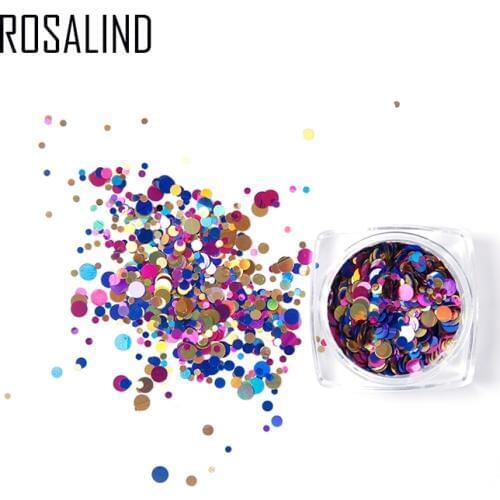 Rosalind Multi-funtional Laser Sequins nail art decorations shimmer nails accessoires DIY design With rhinestones
