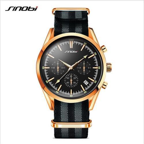 SINOBI Fashion Chronograph Watch Men Watch Top Luxury Brand Sport Watches Auto Date Mens Watch Clock Saat Reloj Hombre Relogio