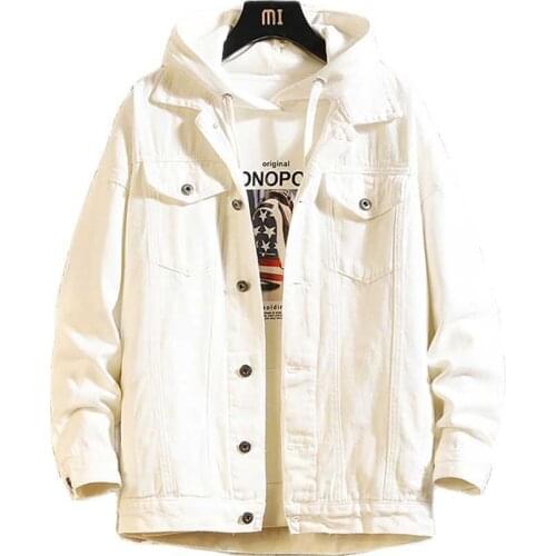 Men Fashion Denim Jacket Plus Size M-5XL Loose Baggy Jeans Coat Japan Style Streetwear Casual Cowboy Jacket Men Clothing