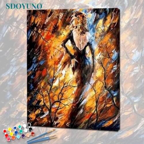 SDOYUNO 60x75cm Paint By Numbers For Adult Figure DIY Abstract Oil Painting By Numbers On Canvas Frameless Number Painting Decor