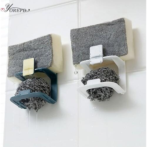 OYOREFD Wall Mounted Double Layer Drain Sponge Holder Multi-function Wall Shelf Organizer Kitchen Sink Accessories Organizer