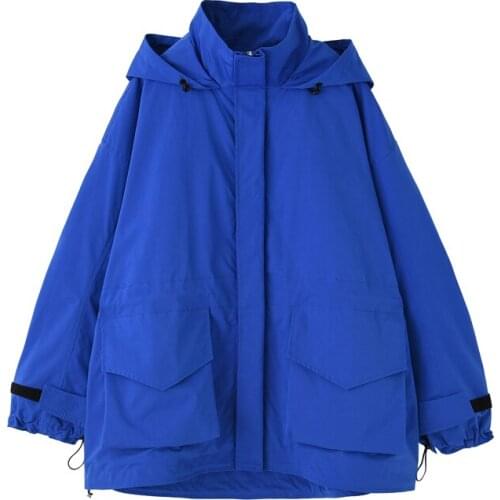 New fashion Workwear Jacket Women 2020 Spring Autumn Korean Bf Harajuku Jackets Plus Size Loose Hooded Windbreaker Outerwear 545