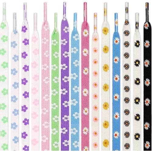 New Sakura Shoelaces Flat Little Daisies Shoe laces High-top Canvas Sneakers Shoelace AF1 Laces Shoe Strings 100/120/140/160CM