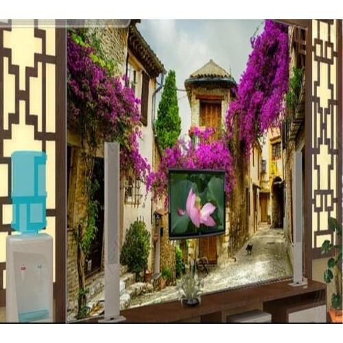 Papel de parede European and American style European town scenery 3d wallpaper mural,living room bedroom wall papers home decor
