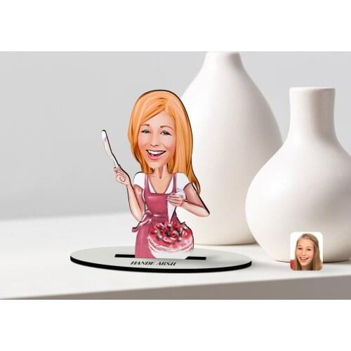 Personalized Women 'S Cook Caricature Of Wooden Trinket Model-1
