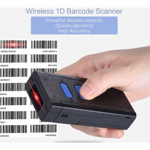 Portable Bluetooth Wireless 1D Barcode Bar Code Scanner Reader Support for windows XP/ 7/8/10 system for Supermarket Warehouse