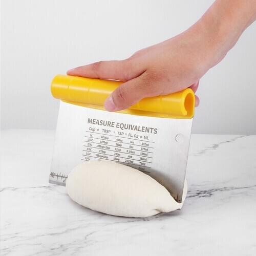 YOMDID Stainless Steel Dough Cutter Two-in-one Flour Spatula Pastry Cake Smooth Cream Scraper Decoration Tool Baking Accessories
