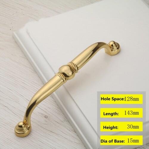 128mm Modern Fashion bright gold kitchen cabinet win cabinet door handle 5" gold cupboard drawer dresser door pulls knobs