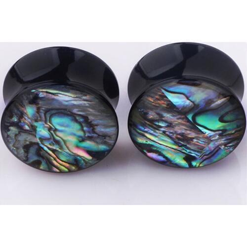 2pcs Acrylic Punk Abalone Ear Plugs Tunnels Flesh Expansions Piercing Shell Earring Gauges Ear Expanders Body Jewelry Party Gift