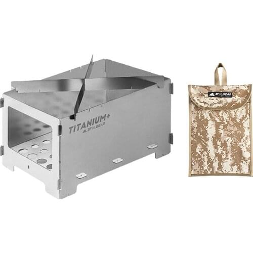 Foldable Camping Stove Barbecue Grill Stainless Steel / Titanium BBQ Stove Wood Stove Outdoor Hiking Picnic Grill Equipment