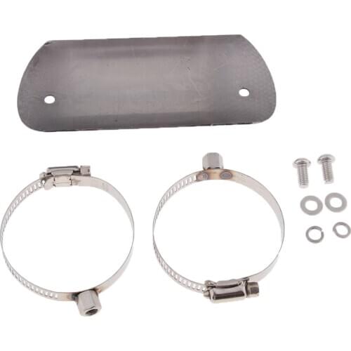 Universal Motorcycle Exhaust Muffler Pipe Heat Shield Heel Guard Flame Heat Protection - 5.5 inch 140mm (Black)