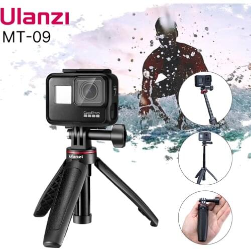 Ulanzi Updated MT-09 Extend Gopro Vlog Tripod Mini Portable Tripod for Gopro Hero 9 8 7 6 5 Black Session Osmo Action Camera