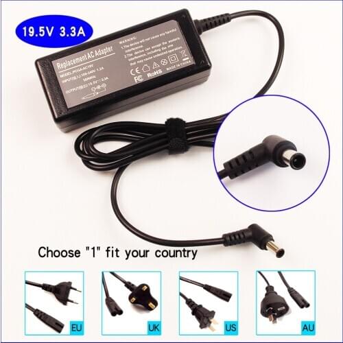 19.5V 3.3A Laptop PC Ac Adapter Battery Charger for Sony VAIO Fit15A SVF15N12SFB SVF15N17SHS SVF15N1BPGB SVF15N12SGB Flip PC