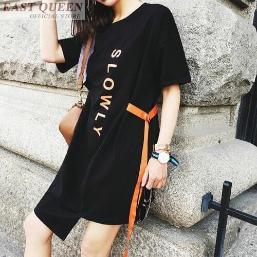 Women irregularities sexy dresses short sleeve o-neck spring asymmetrical dress with letter knee-length dressing DD555 L