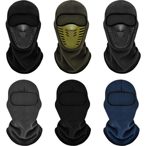 Winter Fleece Warmer Balaclava Mask Headgear Cold protection Army Tactical CS Skiing Cycling Mask Hat Warm Face Masks