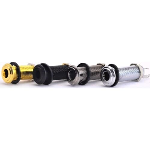 1 Piece Stereo Long Threaded Output Jack for Electric Guitar Bass Chrome/Black/Black Nickel/Gold Guitar Accessories