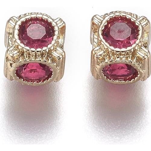 20Pcs Real 18K Gold Plated Brass Micro Pave Cubic Zirconia Pendants Long-Lasting Plated Dice Charms Beads For DIY Jewelry Making