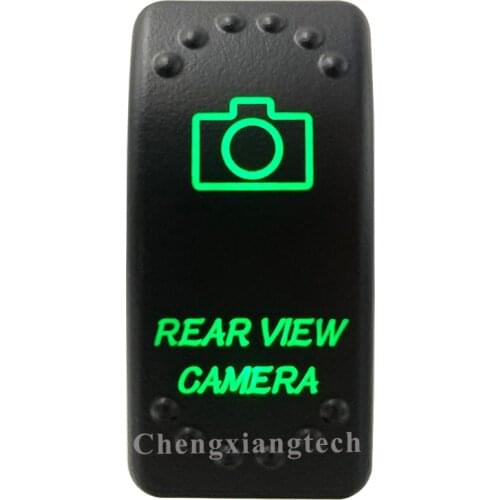 5 Pin On Off SPST Car Boat Rocker Switch-Rear View Camera - Green Led Light- for 4x4 Carling Narva Caravan Marine 12v 24v