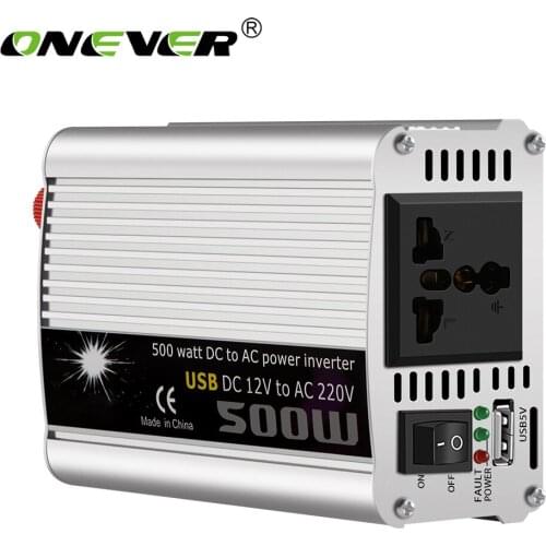 500W Car Power Inverter Convert DC 12V To AC 220V Ac Pure Sine Wave Voltage DC 14.5V-15.5V Power Car Micro Inverter