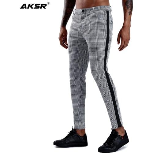Мужские брюки в клетку Aksr China At AliExpress