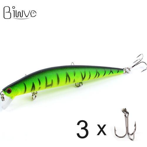 Biwvo Fishing Lures Minnow Sea Hard Artificial Bait Goods For Fishing Crankbait Metal 3 Hooks Wobbler Winter Fishing Use