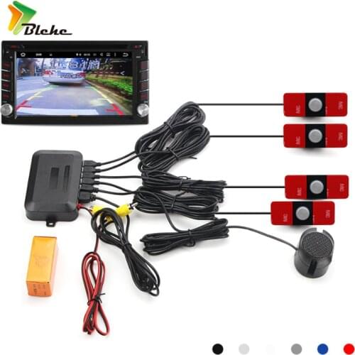 Blchc Flat Sensors Car Parking Sensor Assistance with Auto Reverse Backup Radar Alarm Detector System+Sound Alert 6 Colors