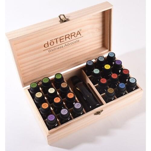 25 Grids Wooden Storage Box Organizer For Essential Oil Carrying Case Aromatherapy Container Treasure Jewelry Storage Box