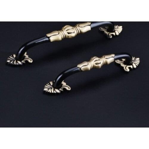 Door Knobs Antique Door Handles Pure Copper Cabinet Vintage Kitchen Cabinet Drawer Pulls Cabinet Handles Hardware Muebles Slide