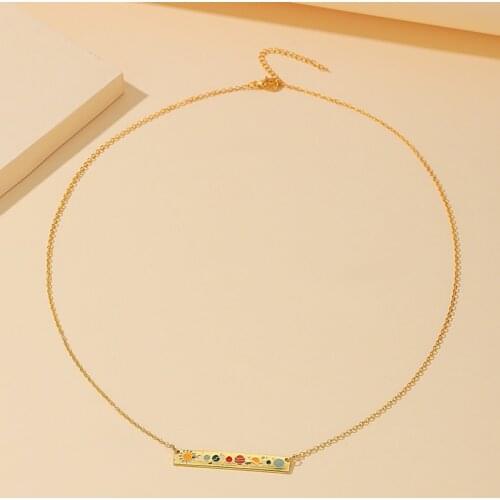 Find Me Geometric Pendant Necklace Creative Solar-system Alloy Necklaces for Women Men Fashion Jewelry Accessories