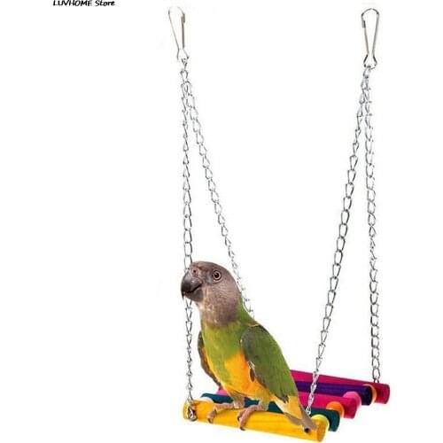 Birds Toy Pet Bird Parrot Parakeet Budgie Cockatiel Cage Bird Toys HangingToy Brinquedo Hammock Swing Toy 1pcs
