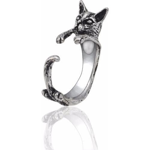 Punk Animal Rings For Men Hip Hop Party Raccoon Cat Ring Women Jewelry Steampunk Adjustable 3D Kitty Rings Halloween Christmas