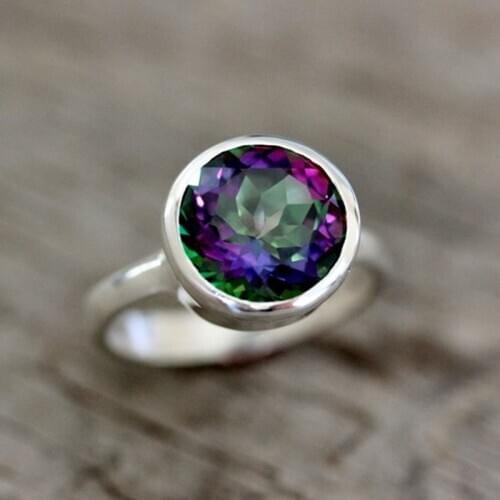 Fashion Women Ring Vintage Rainbow Zircon Ring For Women Accessories Jewelry Statement Ring Wedding Engagement Ring Jewelry Gift