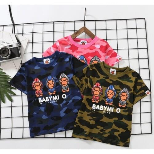 Fashion Kids Boy Girls Cartoon Animal Pattern Printed Shirt Summer Short Shirts Tops Tee Hip Hop Style Clothes
