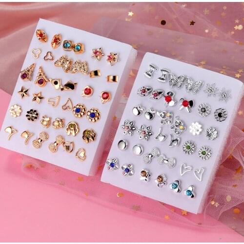Fashion Womens Earrings Flower Stud Earrings For Women Silver Gold Colour Bohemian 2021 Geometric Small Heart Earrings Jewelry