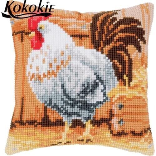 DIY stitch throw pillow kits cross stitch kits embroidery cartoon needlework sets cotton material for diy handicraft tools