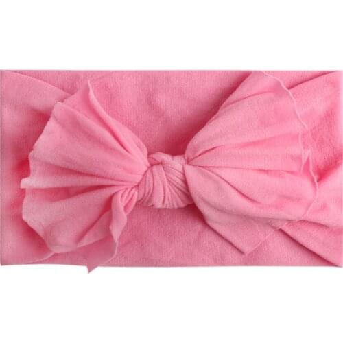 Newborn Baby Girls Big Bow Headband Toddler Cute Bow Solid Hairband Stretch Turban Knot Head Wrap Hair Band Accessories Pink