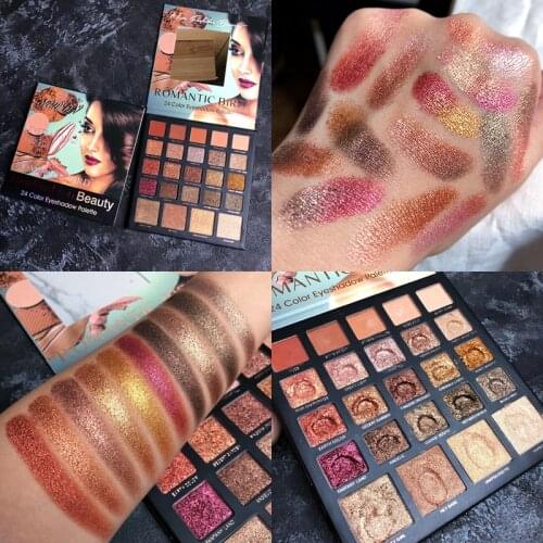 24 Colors Eyeshadow Palette Shimmer Matte Glitter Makeup Eyeshadow Pallete Pigment Smoky Eye Shadow Palette Highlighter Pallete
