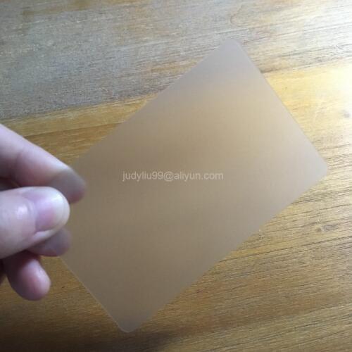 100pcs blank ( no print )Transparent PVC Business card 88*51mm thickness 0.38mm card round corner matte plastic pvc card