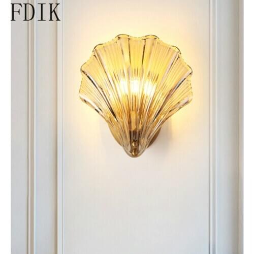 Modern Led Shell Wall Lamp Nordic Luxury Wall Light for Bedside Living Room Study Aisle Corridor Wall Sconce Home Decor Lighting
