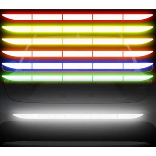 Car Reflective Sticker Warning Strip Tape Traceless Protective Car Sticker Warn Mark Trunk Exterior Auto Accessories