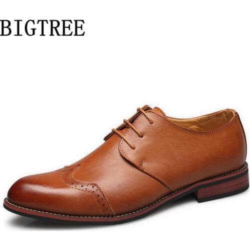 Oxford Fashion Brogue Shoes Men Leather Shoes Men Business Shoes Designer Scarpe Uomo Eleganti Chaussure Homme Mariage Туфли