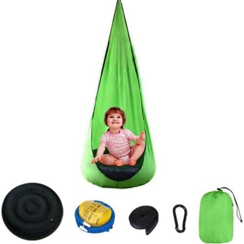 Outdoor Furniture Children Hanging Chair With Inflatable Cushion Home Garden Baby Kids Swing Chair Rocking Hammock Dropshipping