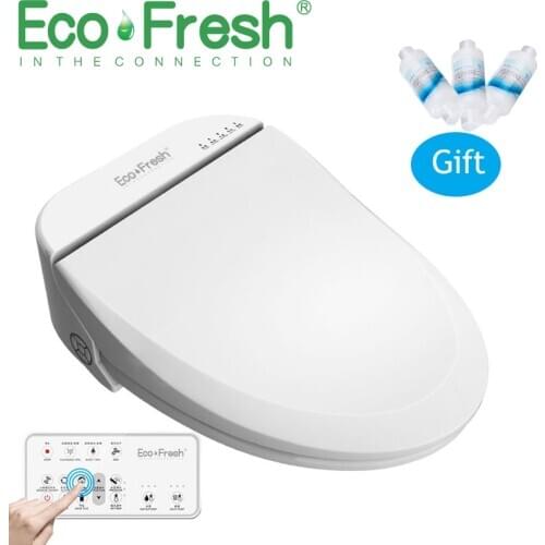 Ecofresh Smart toilet seat Elongate Electric Bidet cover heat sits led light integrated children baby traing chair
